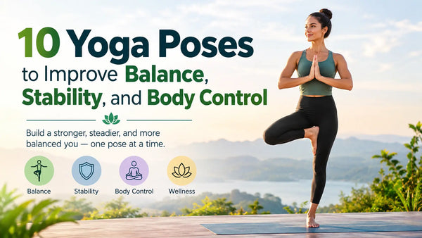 10 Yoga poses to improve Balance, Stability, and Body Control.