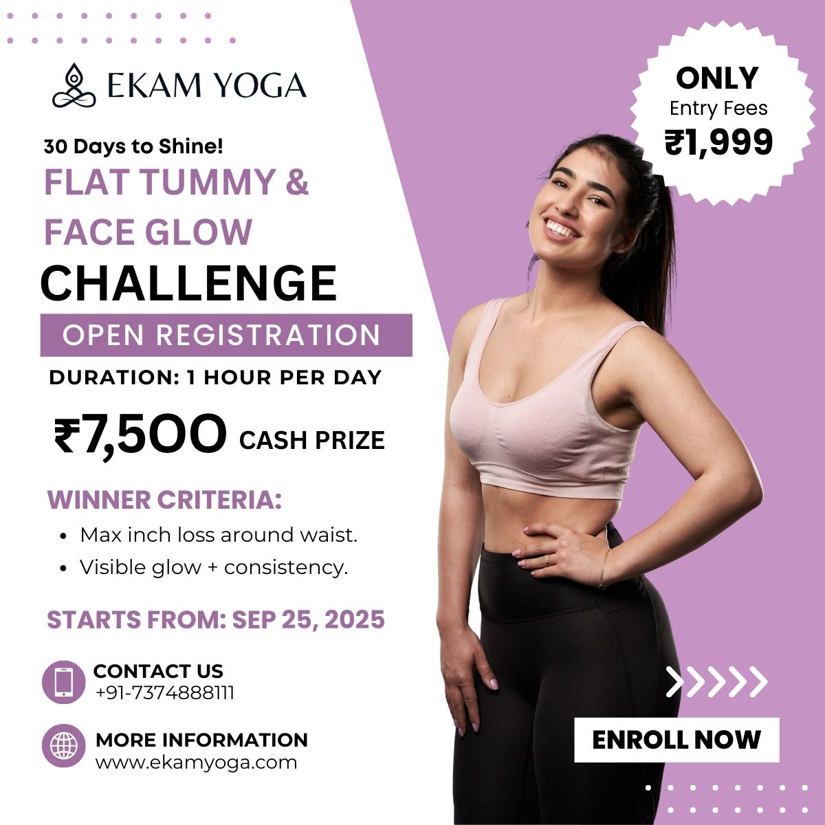 Flat Tummy & Face Glow Challenge – Win ₹7500 Cash Prize